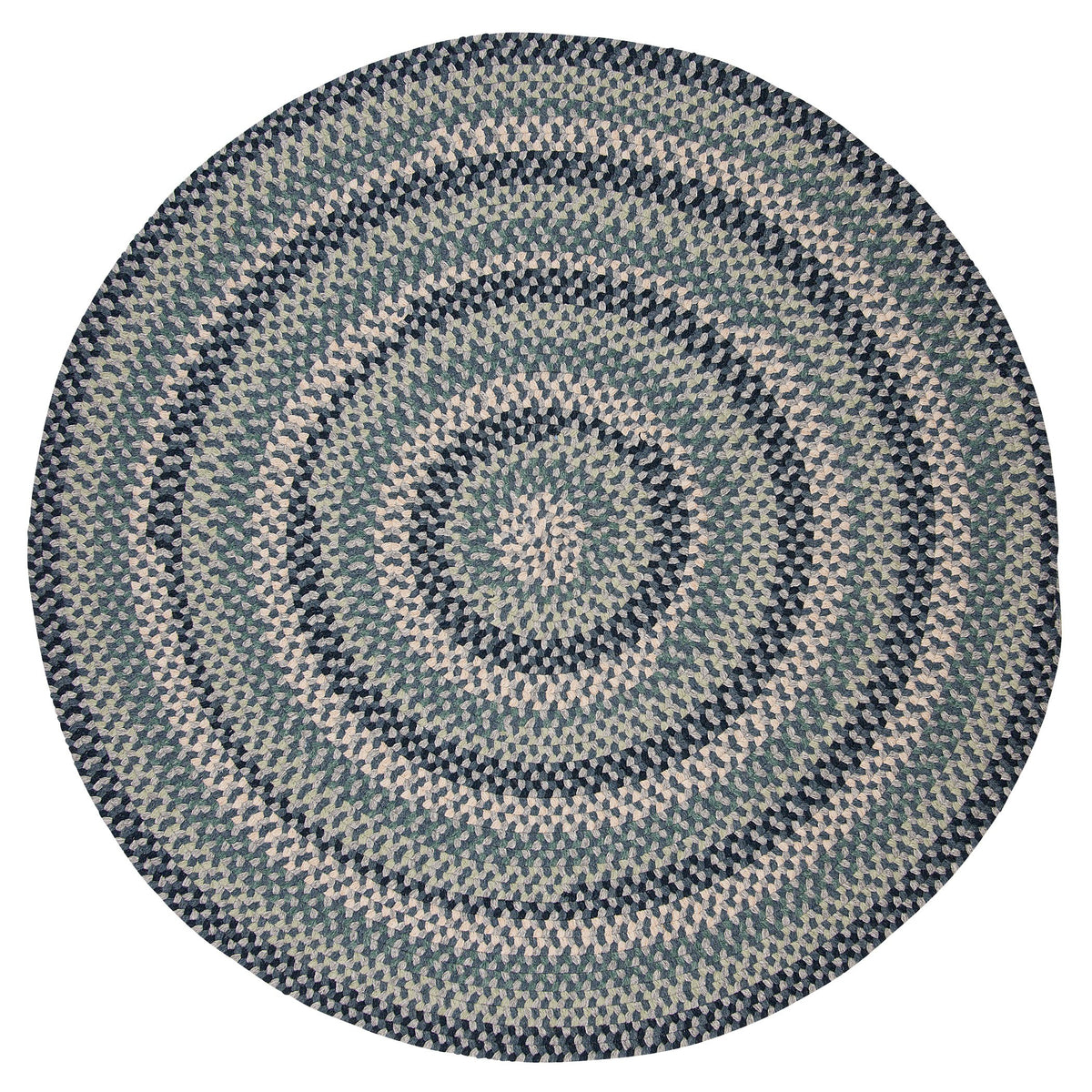 Boston Common Polypropylene Braided Round Rug, 6-Feet, Capeside Blue