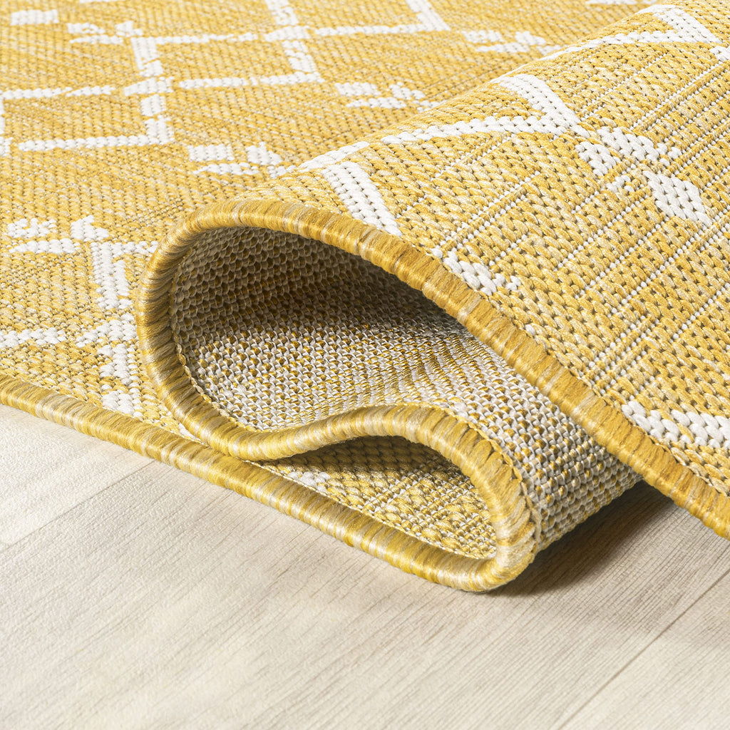 Jonathan Y Smb108G-8 Ourika Moroccan Geometric Textured Weave Indoor Outdoor Area Rug, Coastal,Traditional,Transitional Easy Cle