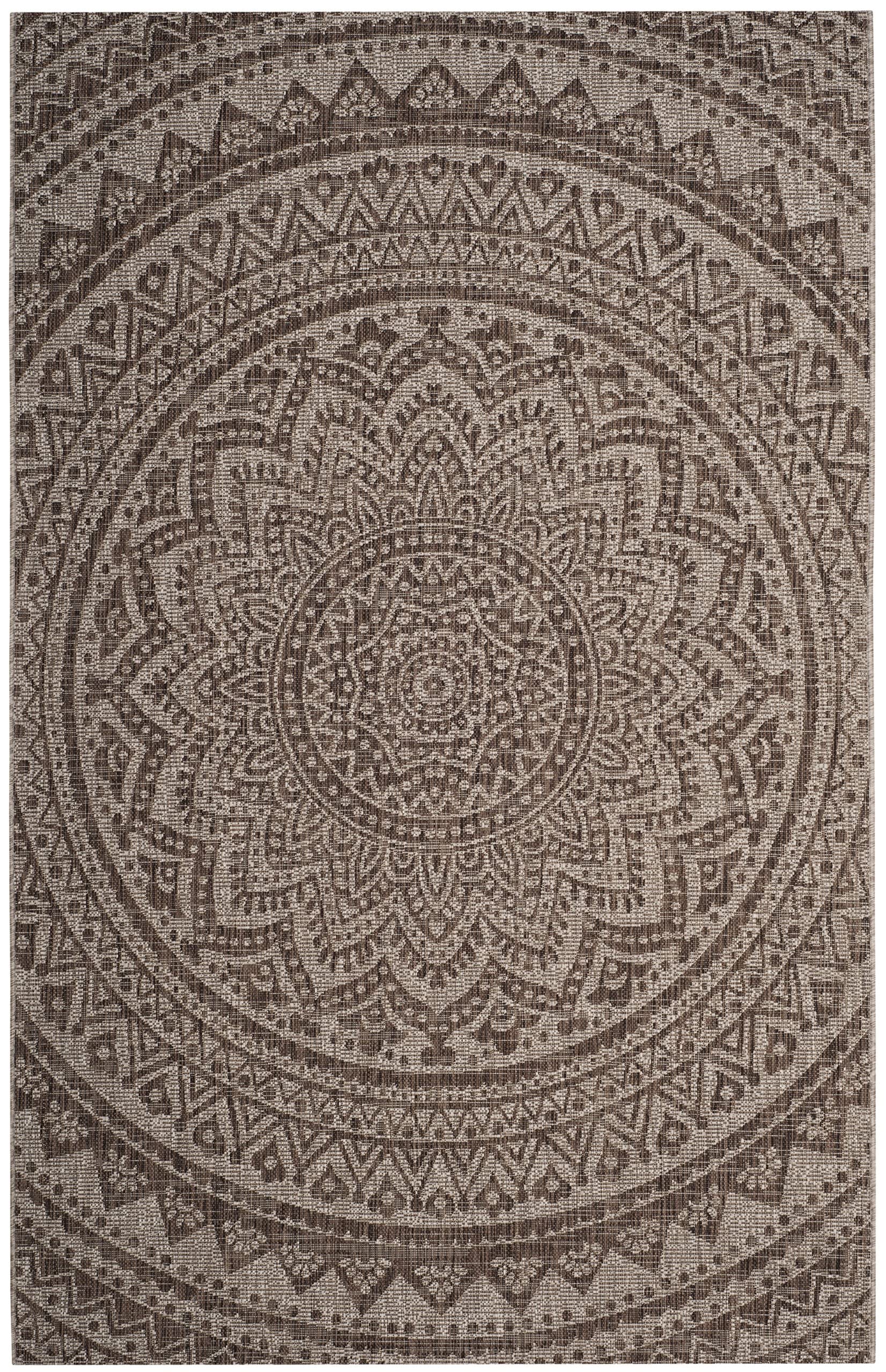 Safavieh Courtyard Collection 8' X 11' Light Beige / Light Brown Cy8734 Indoor/ Outdoor Waterproof Easy Cleaning Patio Backyard Mudroom Area Rug