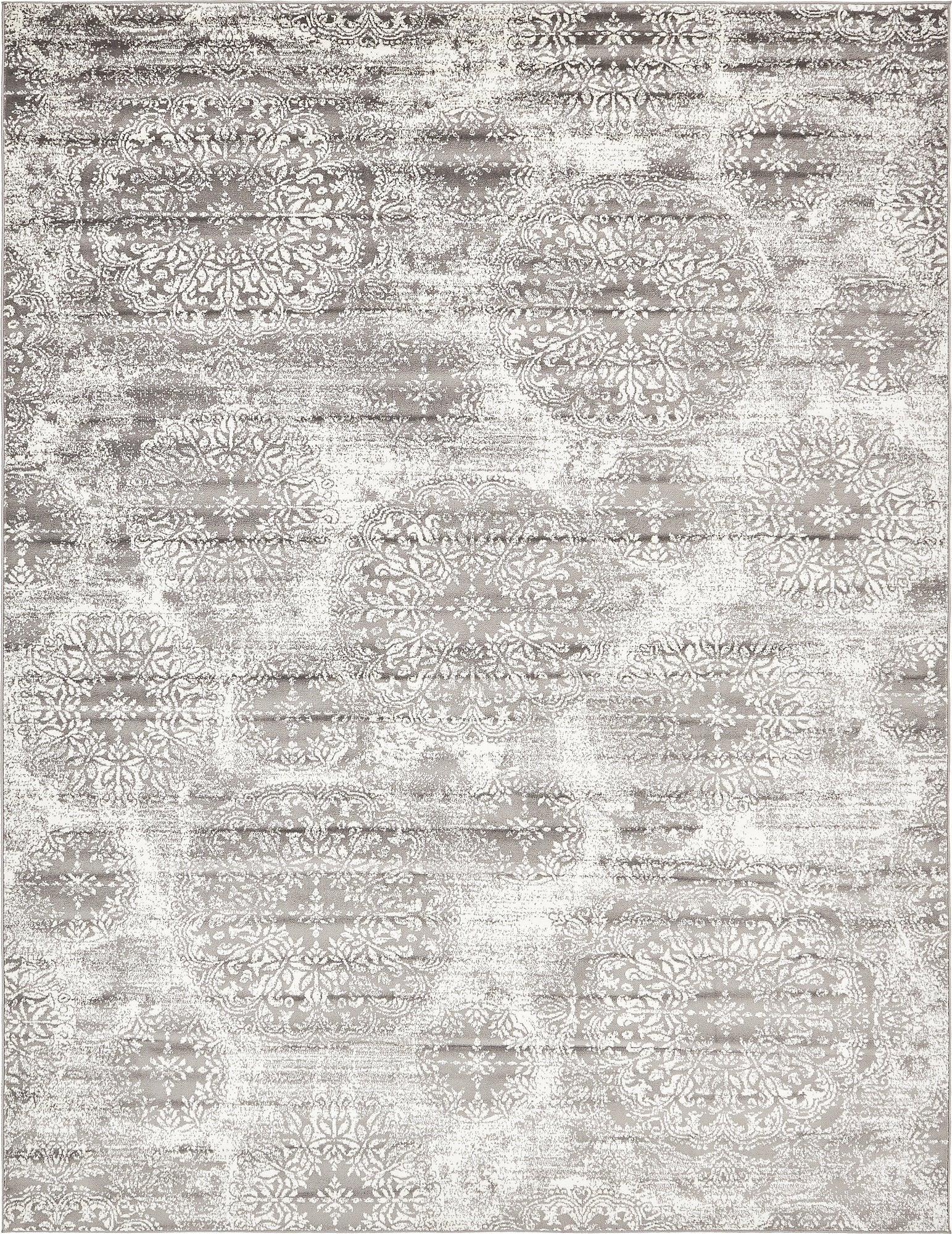 Unique Loom Sofia Collection Area Rug - Grand (9 x 12 Rectangle Gray/Ivory)