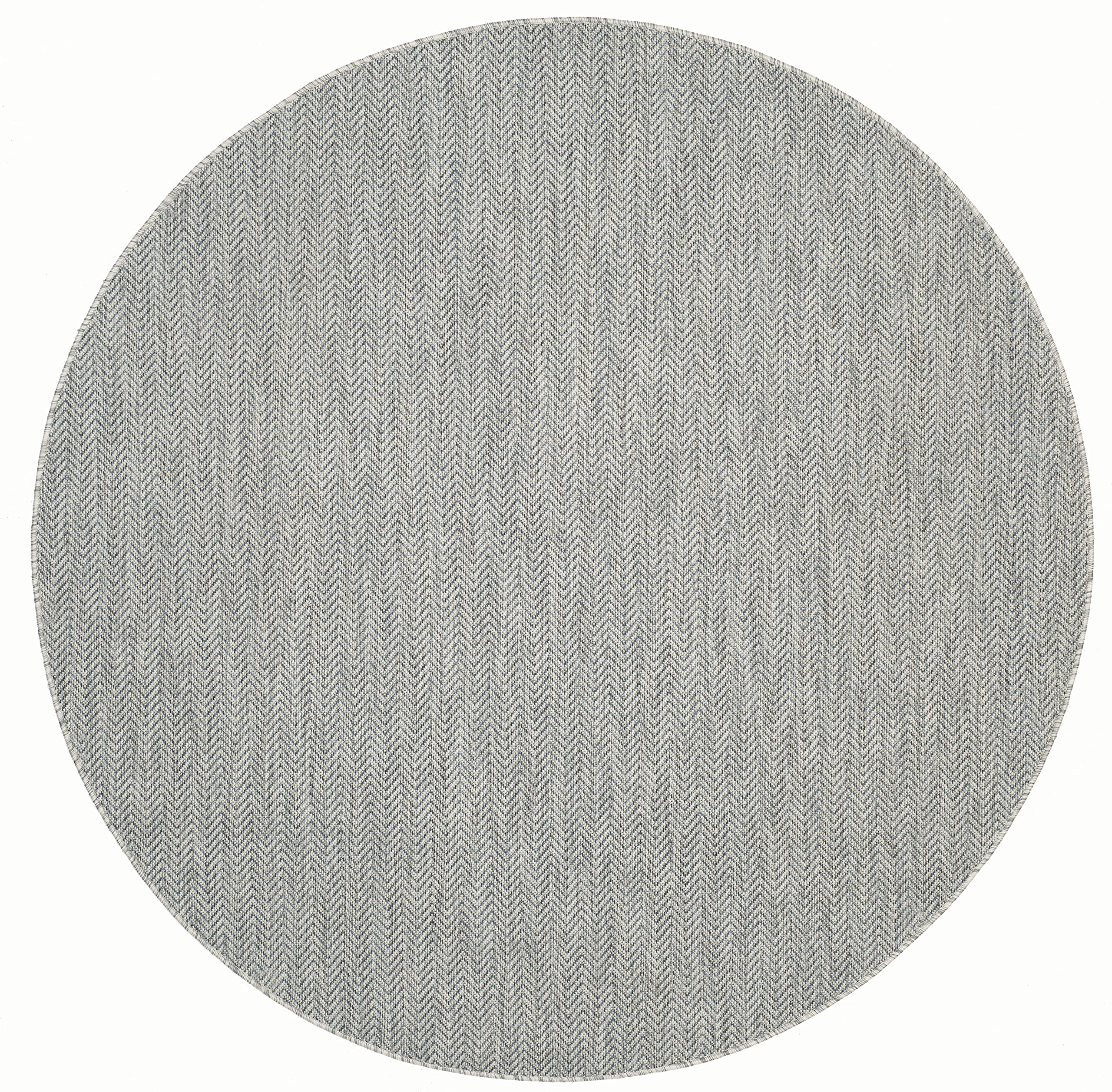 Safavieh Courtyard Collection Area Rug - 7'1 Round, Grey & Navy, Non-Shedding & Easy Care, Indoor/Outdoor & Washable-Ideal For P