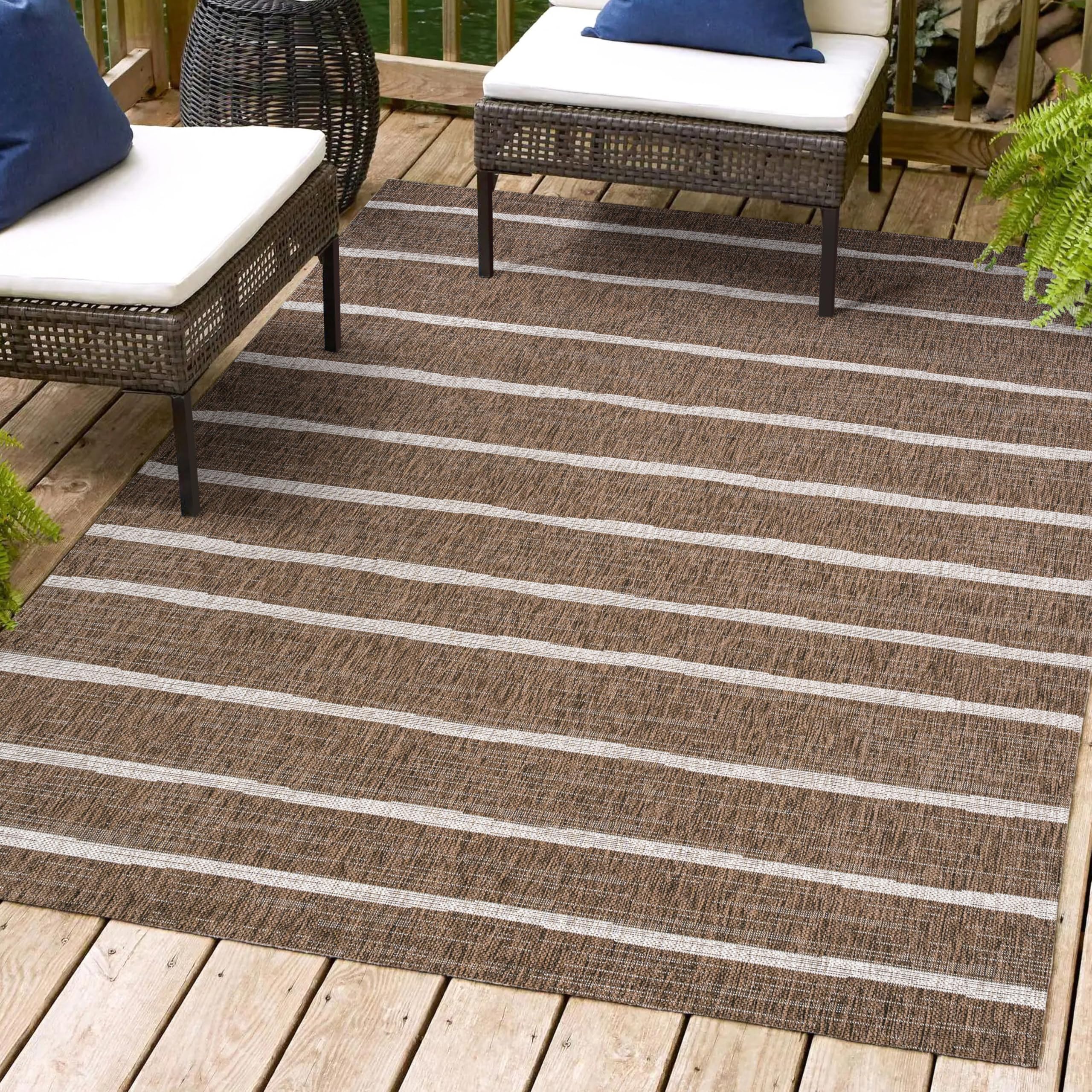 Jonathan Y Smb125B-4 Colonia Berber Stripe Indoor Outdoor Area-Rug Bohemian Contemporary Easy-Cleaning Bedroom Kitchen Backyard