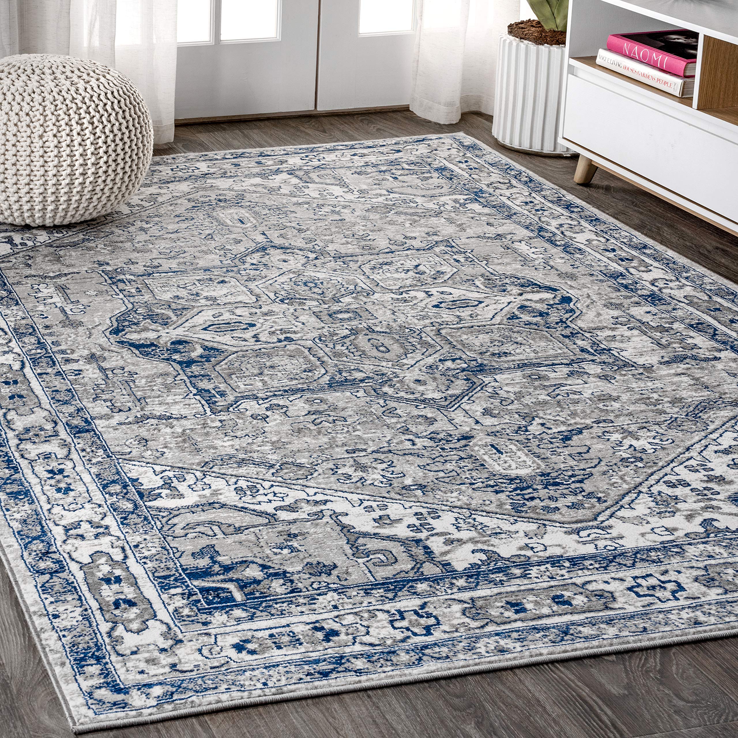 JONATHAN Y MDP106B-3 Modern Vintage Medallion Traditional Indoor Area -Rug Country Easy -Cleaning Bedroom Kitchen Living Room No