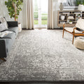 SAFAVIEH Evoke Collection Area Rug - 67 x 9, Grey & Ivory, Oriental Distressed Design, Non-Shedding & Easy Care, Ideal for Hig