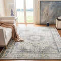 SAFAVIEH Evoke Collection Area Rug - 67 x 9, Grey & Gold, Shabby Chic Oriental Medallion Design, Non-Shedding & Easy Care, Ide