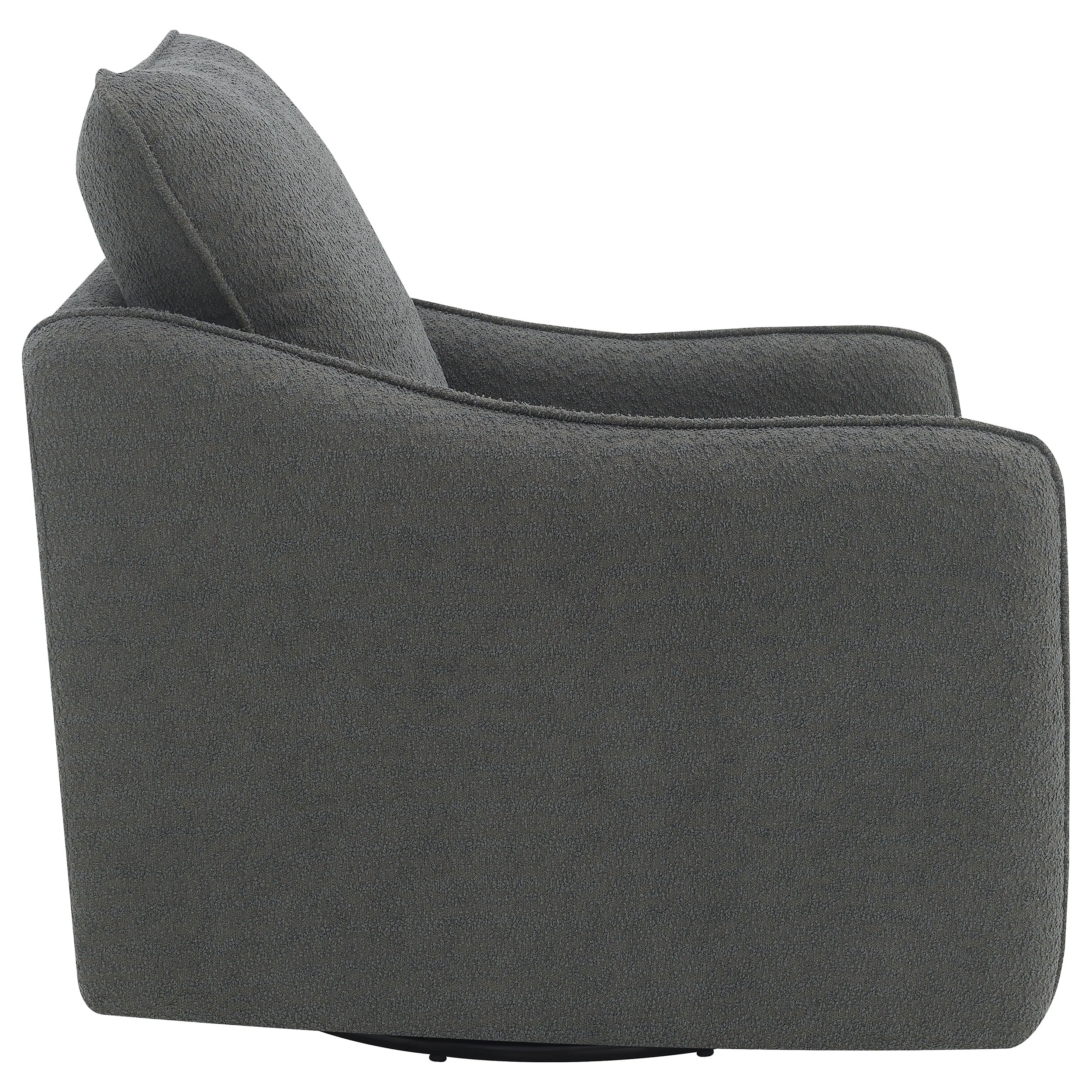 Coaster Home Furnishings Madia Boucle Upholstered Swivel Glider Chair Charcoal Grey