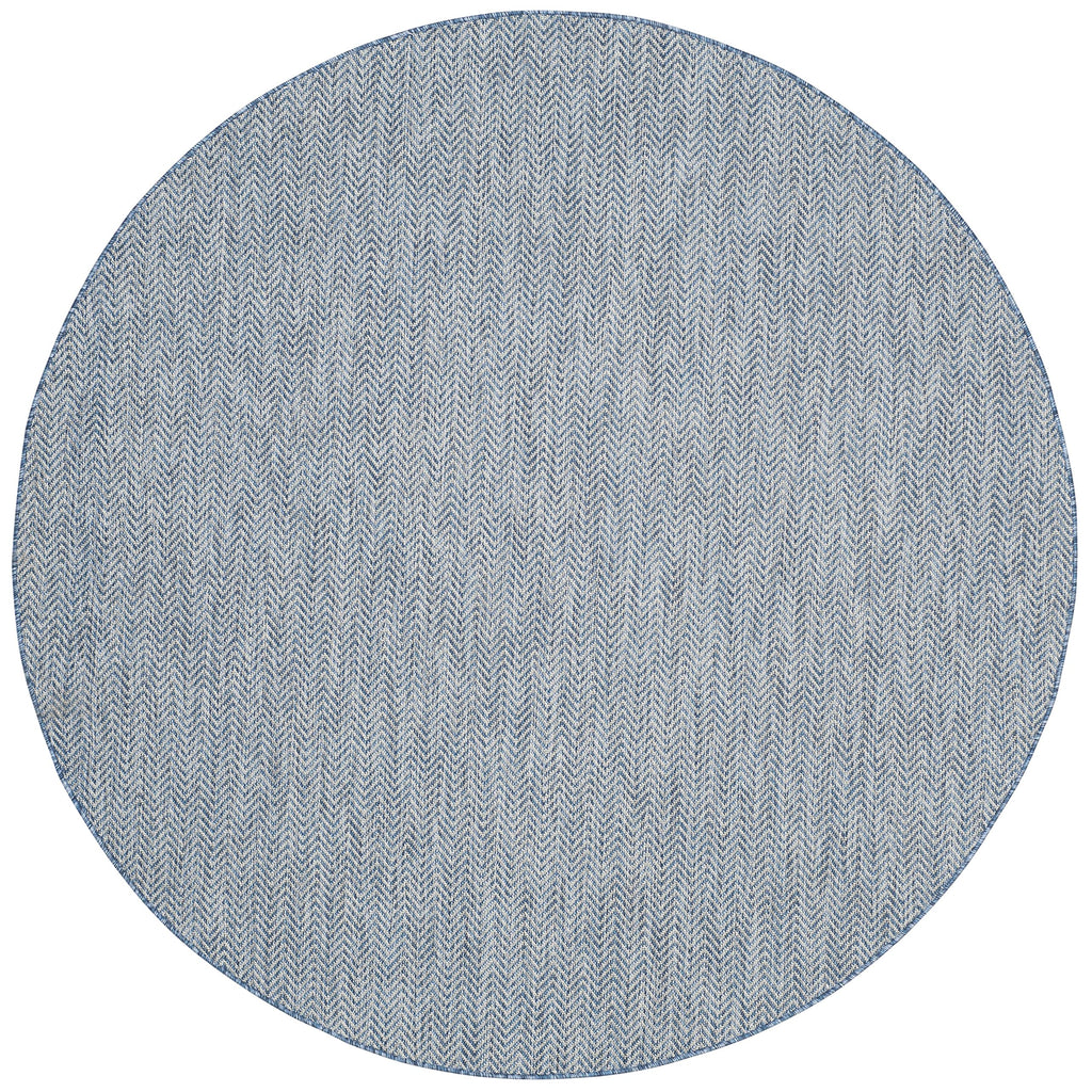 Safavieh Courtyard Collection Area Rug - 4' Round, Navy & Grey, Non-Shedding & Easy Care, Indoor/Outdoor & Washable-Ideal For Pa