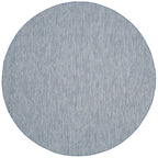 Safavieh Courtyard Collection Area Rug - 4' Round, Navy & Grey, Non-Shedding & Easy Care, Indoor/Outdoor & Washable-Ideal For Pa