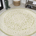 Jonathan Y Smb101E-5R Sinjuri Medallion Textured Weave Indoor Outdoor Area-Rug, Bohemian Coastal Traditional Easy-Cleaning,Bedro