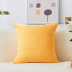 Home Brilliant Mustard Yellow Throw Pillow Cover Decorative Plush Corduroy Striped Summer Decor Throw Pillow Cushion Covers For