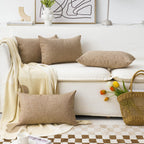 Home Brilliant Burlap Linen Pillow Covers Lumbar Oblong Cushion Cover Decorative 12x20 Throw Pillow Cover for Sofa, 30cm x 50cm,