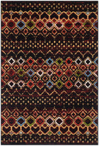 Safavieh Amsterdam Collection Accent Rug - 4' X 6', Black & Multi, Moroccan Boho Design, Non-Shedding & Easy Care, Ideal For Hig