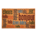 Notrax Multi-Lingual Hello, Vinyl-Backed Natural Coir Doormat, Entry Mat For Indoor Or Outdoor Use, 18'X30', C12 (C12S1830Hw)