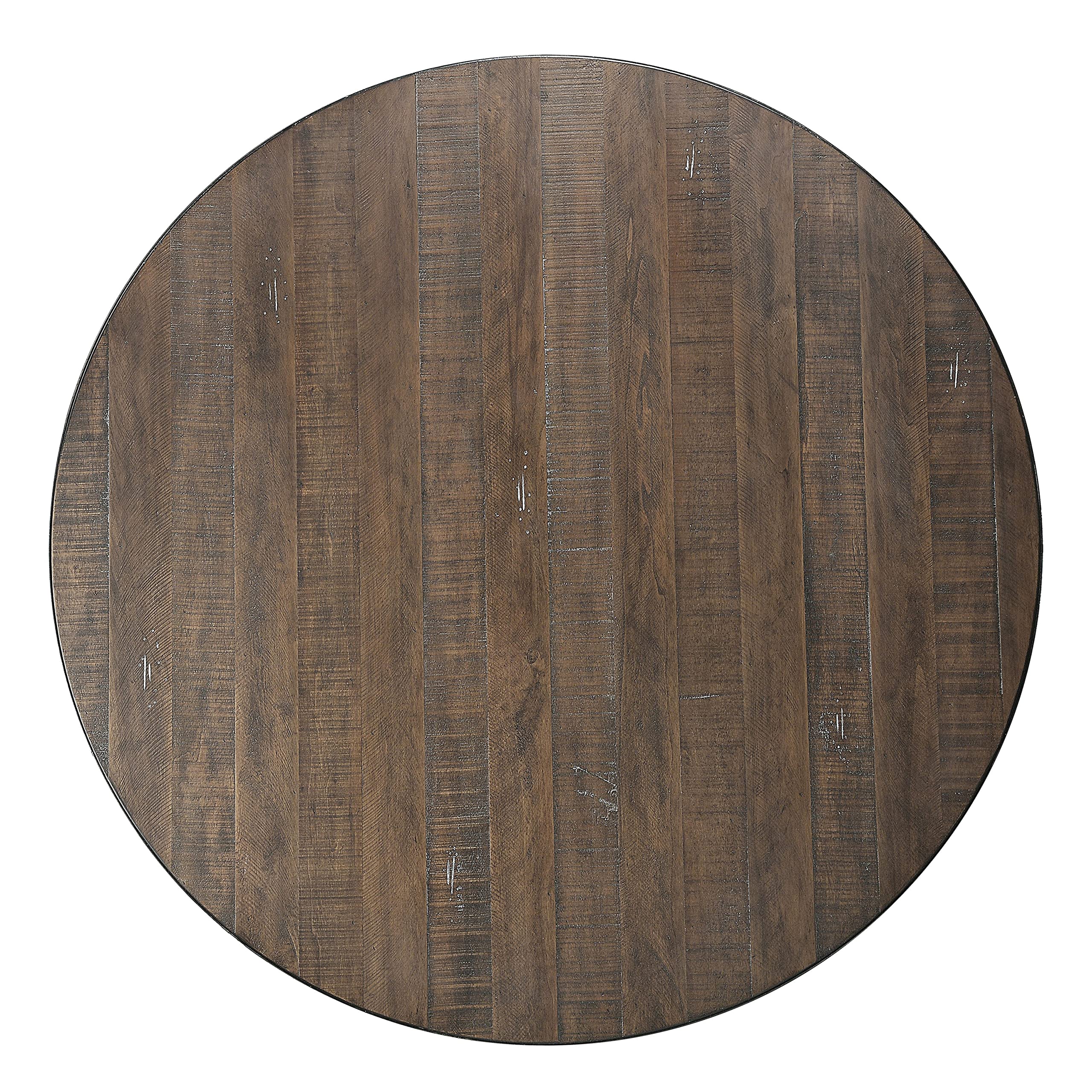 Acme Raphaela Round Wooden Dining Table in Weathered Cherry