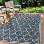 Jonathan Y Trebol Moroccan Trellis Textured Weave Indoor/Outdoor Navy/Gray 5 Ft. X 8 Ft. Area-Rug, Coastal,Easy-Cleaning,Hightraffic,Livingroom,Backyard, Non Shedding