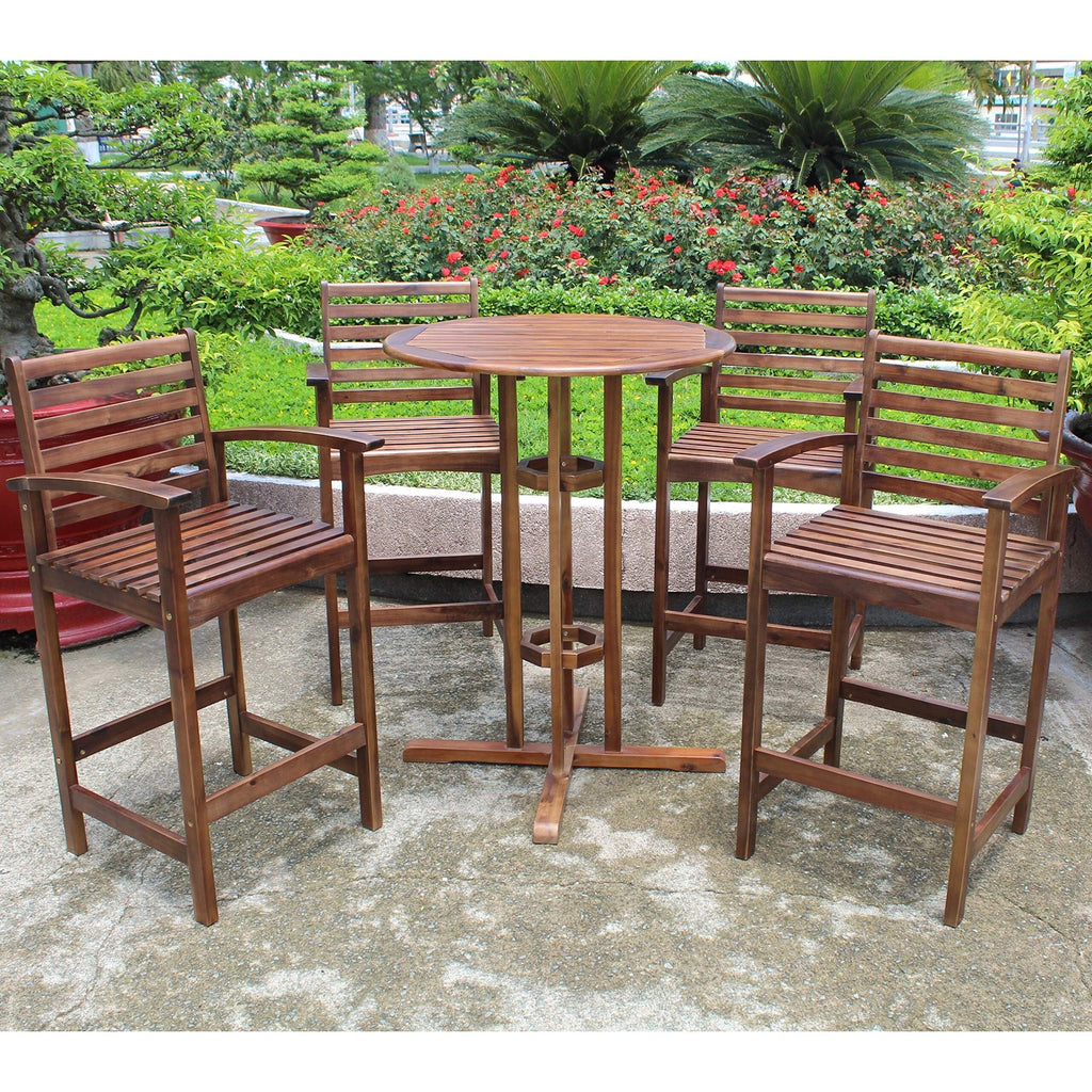 International Caravan Highland 5-Piece Bar-Height Dining Set