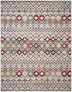 Safavieh Amsterdam Collection Area Rug - 10' X 14', Light Grey & Multi, Moroccan Boho Design, Non-Shedding & Easy Care, Ideal Fo