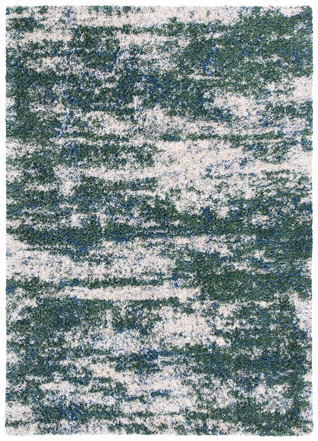 Safavieh Berber Shag Collection Accent Rug - 2' x 4', Green & Beige, Non-Shedding & Easy Care, 1.2-inch Thick Ideal for High Tra