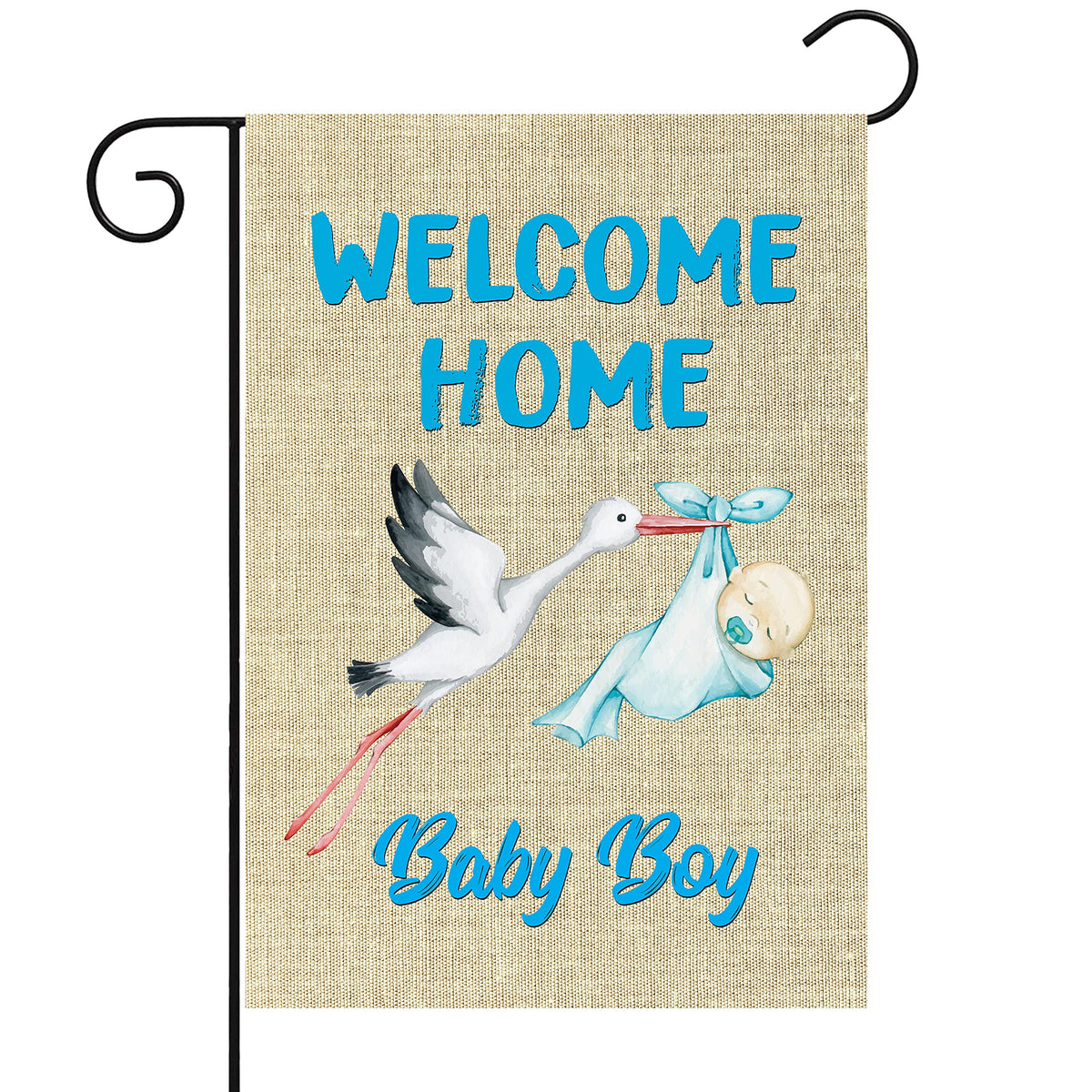 Watinc Welcome Home Baby Boy Garden Flag Burlap Baby Shower Boy Special Delivery Newborn Double Sided House Flag Holiday Farmhou