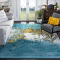 SAFAVIEH Glacier Collection 11 x 15 Blue/Gold GLA125M Abstract Non-Shedding Living Room Dining Bedroom Area Rug
