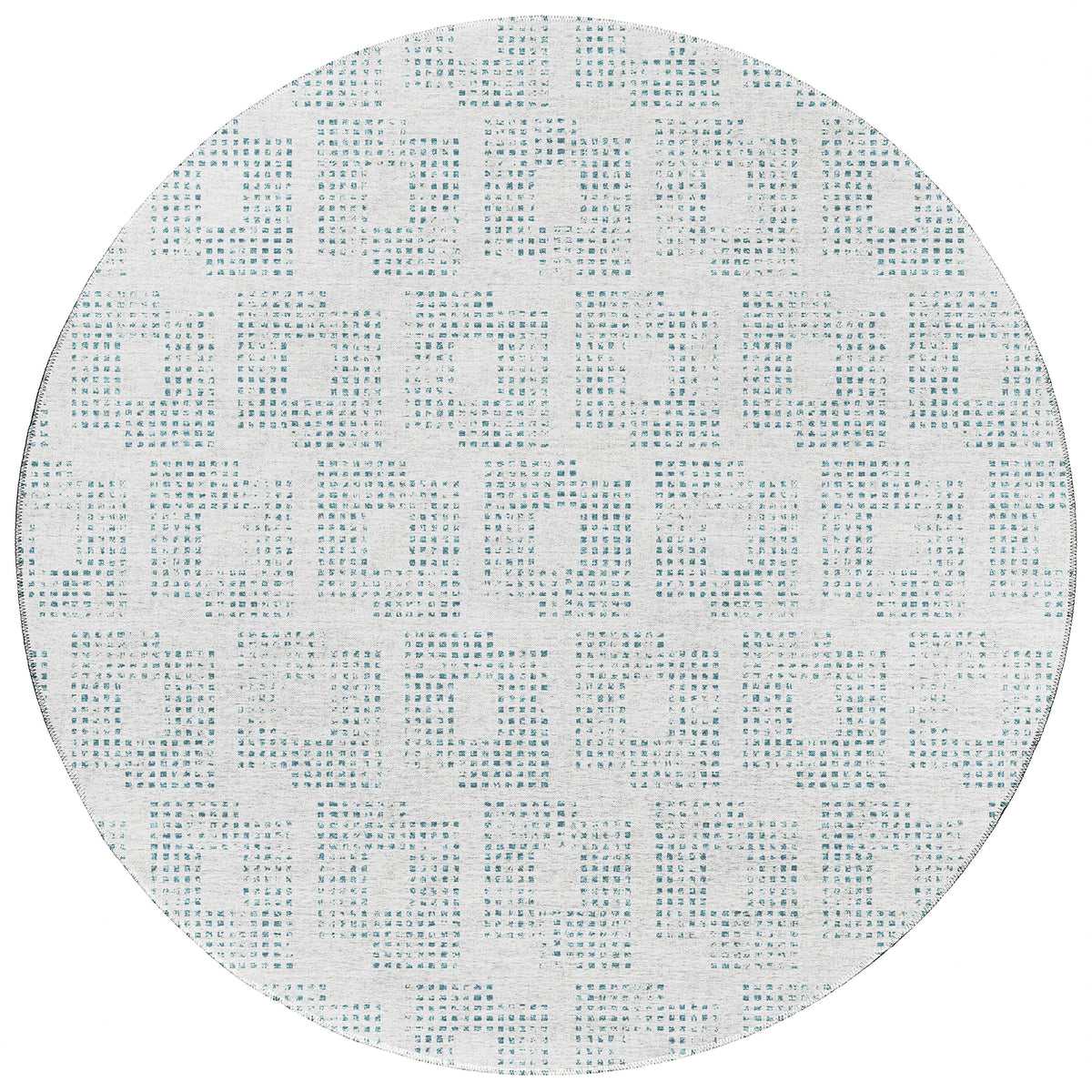 Addison Rugs Eleanor Aer31 Silver 8' X 8' Indoor Outdoor Round Rug, Easy Clean, Machine Washable, Non Shedding, Bedroom, Living Room, Dining Room, Kitchen, Patio Rug