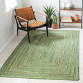 SAFAVIEH Cape Cod Collection 5 x 8 Green/Natural CAP202Y Handmade Boho Braided Jute & Cotton Living Room Dining Bedroom Area R
