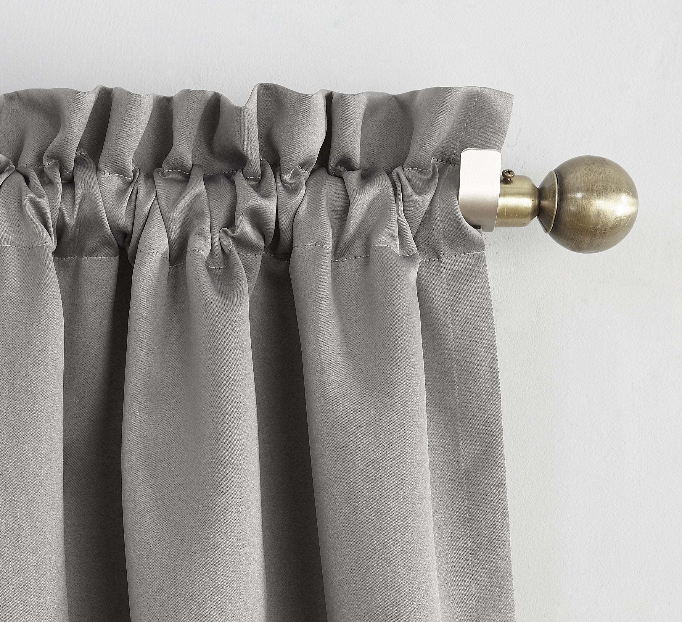 Sun Zero Easton Energy Saving Blackout Rod Pocket Curtain Panel, 40' X 84', Gray