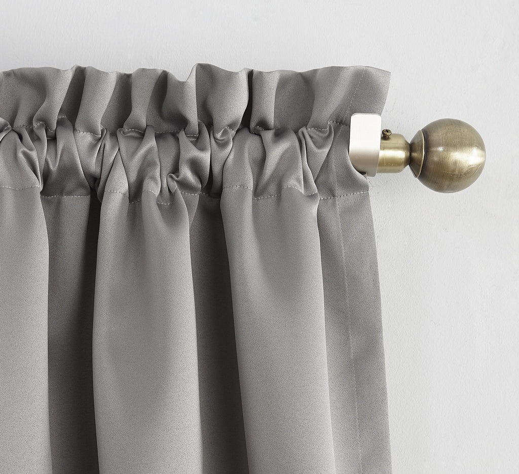 Sun Zero Easton Energy Saving Blackout Rod Pocket Curtain Panel, 40' X 63', Gray