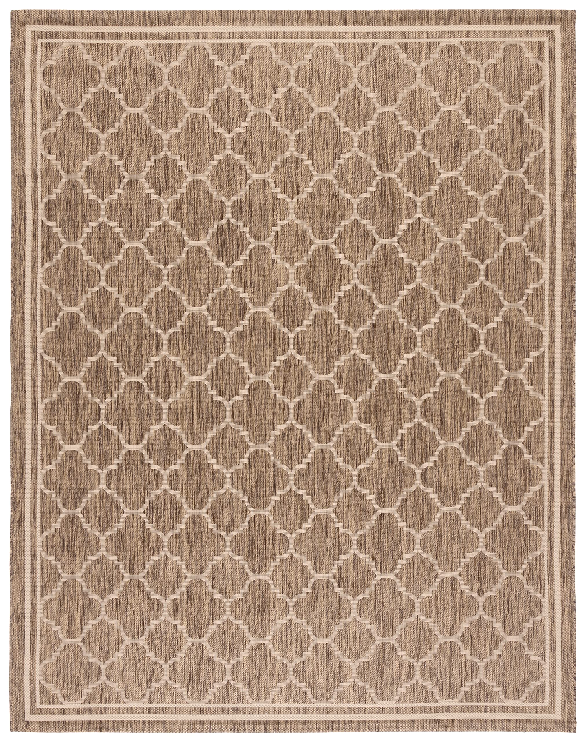 Safavieh Courtyard Collection 8' X 10' Brown/Bone Cy6918 Trellis Indoor/ Outdoor Waterproof Easy-Cleaning Patio Backyard Mudroom Area-Rug