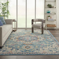 Nourison Passion Ivory/Light Blue 8' X 10' Area Rug, Farmhouse, Transitional, Bed Room, Living Room, Dining Room, Kitchen, Easy