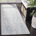 SAFAVIEH Abstract Collection Runner Rug - 2'3'' x 16', Dark Blue & Rust, Handmade Wool, Ideal for High Traffic Areas in Living R