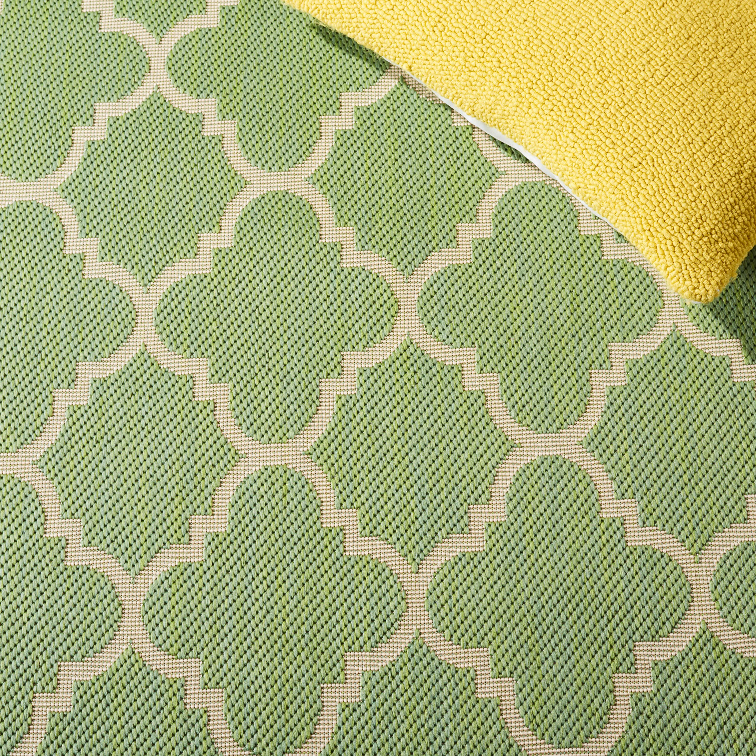 Safavieh Courtyard Collection 8' X 10' Green/Beige Cy6918 Trellis Indoor-Outdoor Waterproof Easy-Cleaning Patio Backyard Mudroom Area-Rug