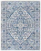 Safavieh Brentwood Collection Area Rug - 6' X 9', Navy & Light Grey, Medallion Distressed Design, Non-Shedding & Easy Care, Idea