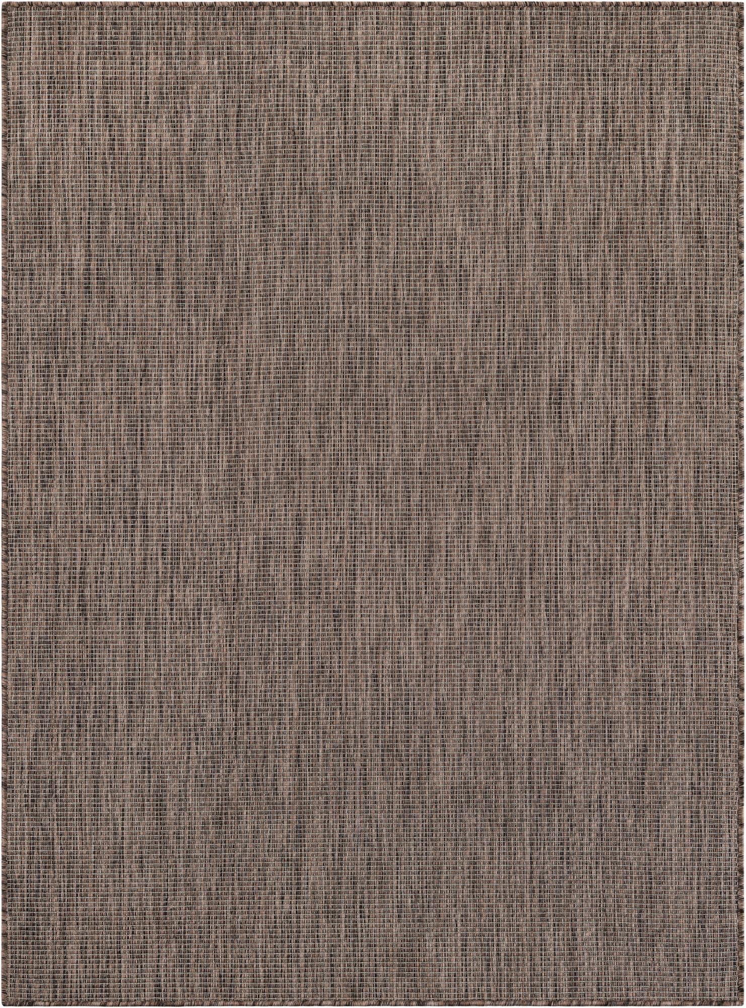Unique Loom Outdoor Solid Collection Area Rug (5' 3'' X 7' 1'' Rectangle Light Brown/Ivory)