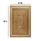 Flash Furniture Prima Natural Fiber Jute Area Rug 8' X 10' - Braided Indoor Jute Rug - Natural Area Rugs