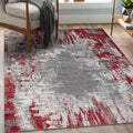 LUXE WEAVERS Euston Collection 7680 Red 2x7 Modern Abstract Area Rug