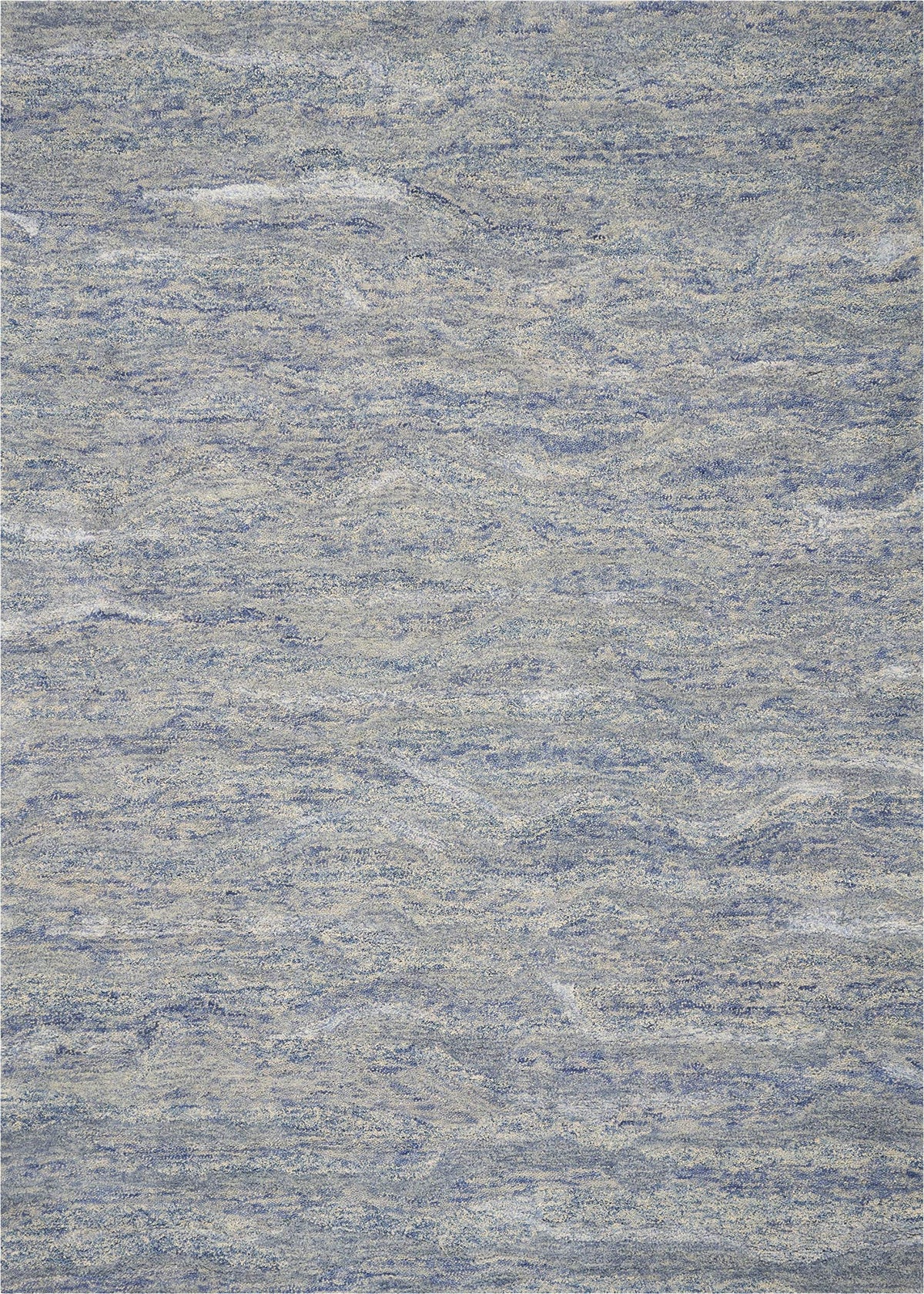 HomeRoots Decor 7'6-inch x 9'6-inch Wool & Viscose Ocean Blue Area Rug