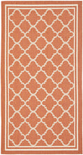 SAFAVIEH Courtyard Collection 2 x 37 Terracotta / Bone CY6918 Trellis Indoor/ Outdoor Patio Backyard Mudroom Accent Rug