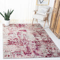 SAFAVIEH Madison Collection 6 x 9 BeigeWine MAD471C Modern Abstract Non-Shedding Living Room Bedroom Area Rug