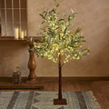 Hairui Lighted Olive Tree Plug-in 4FT 160 Warm White LED Artificial Greenery Tree with Lights for Wedding Christmas Holiday Home