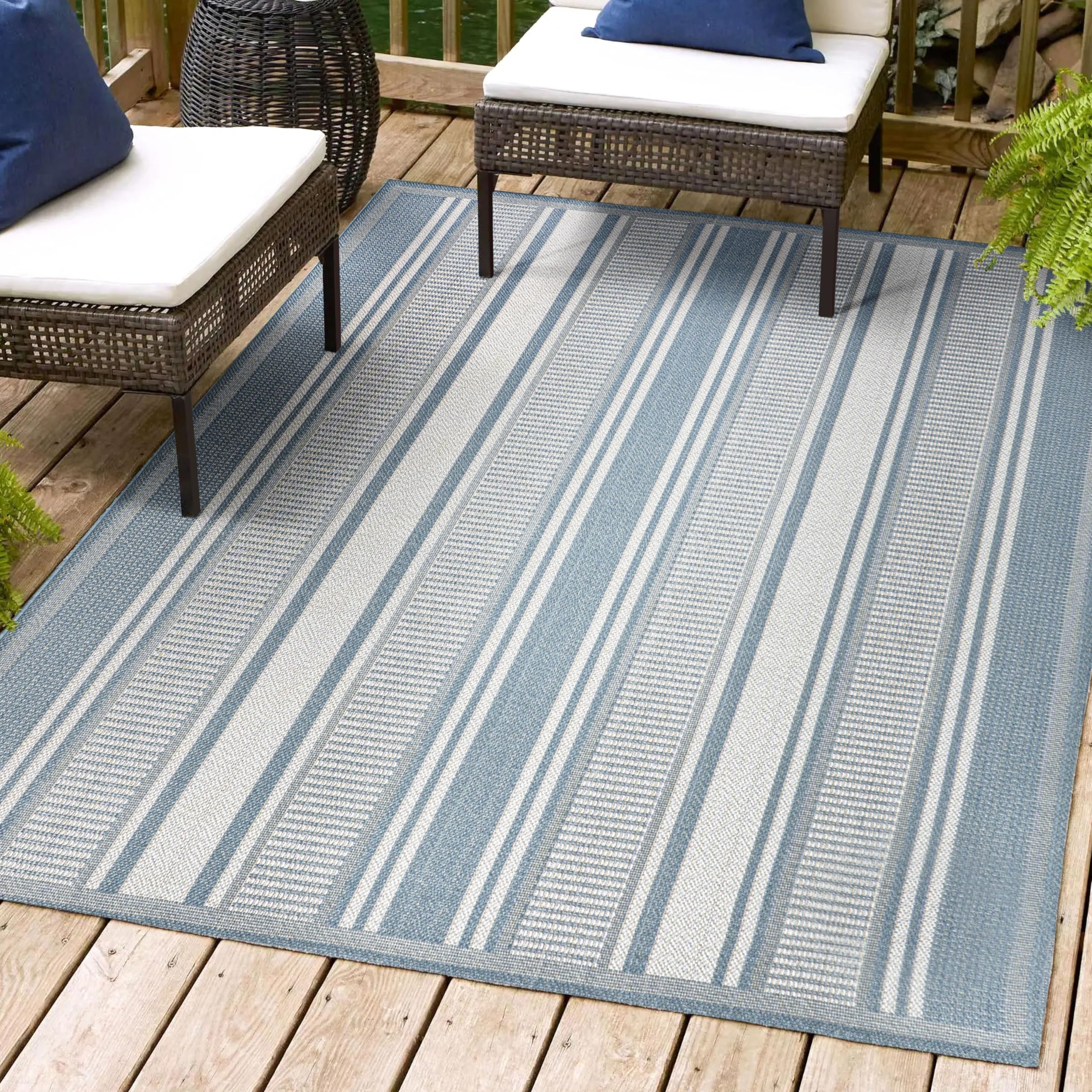 Jonathan Y Smb202E-3 Haynes Modern Double Stripe Indoor Outdoor Area Rug, Farmhouse Rustic Transitional Easy Cleaning,Bedroom,Ki