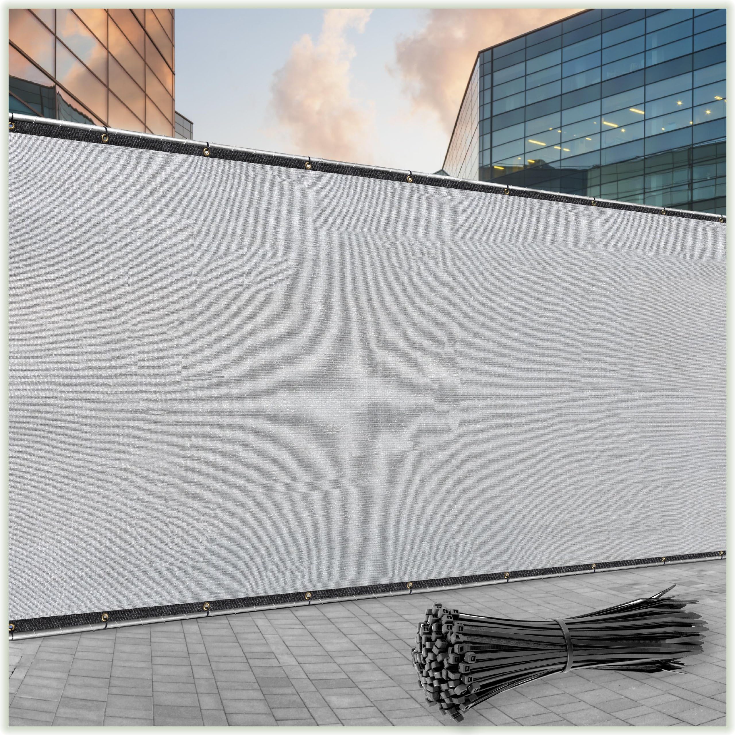 ColourTree Customized Size 6 x 3 Gray Fence Screen Privacy Screen - Commercial Grade 170 GSM - Heavy Duty - 3 Years Warranty -
