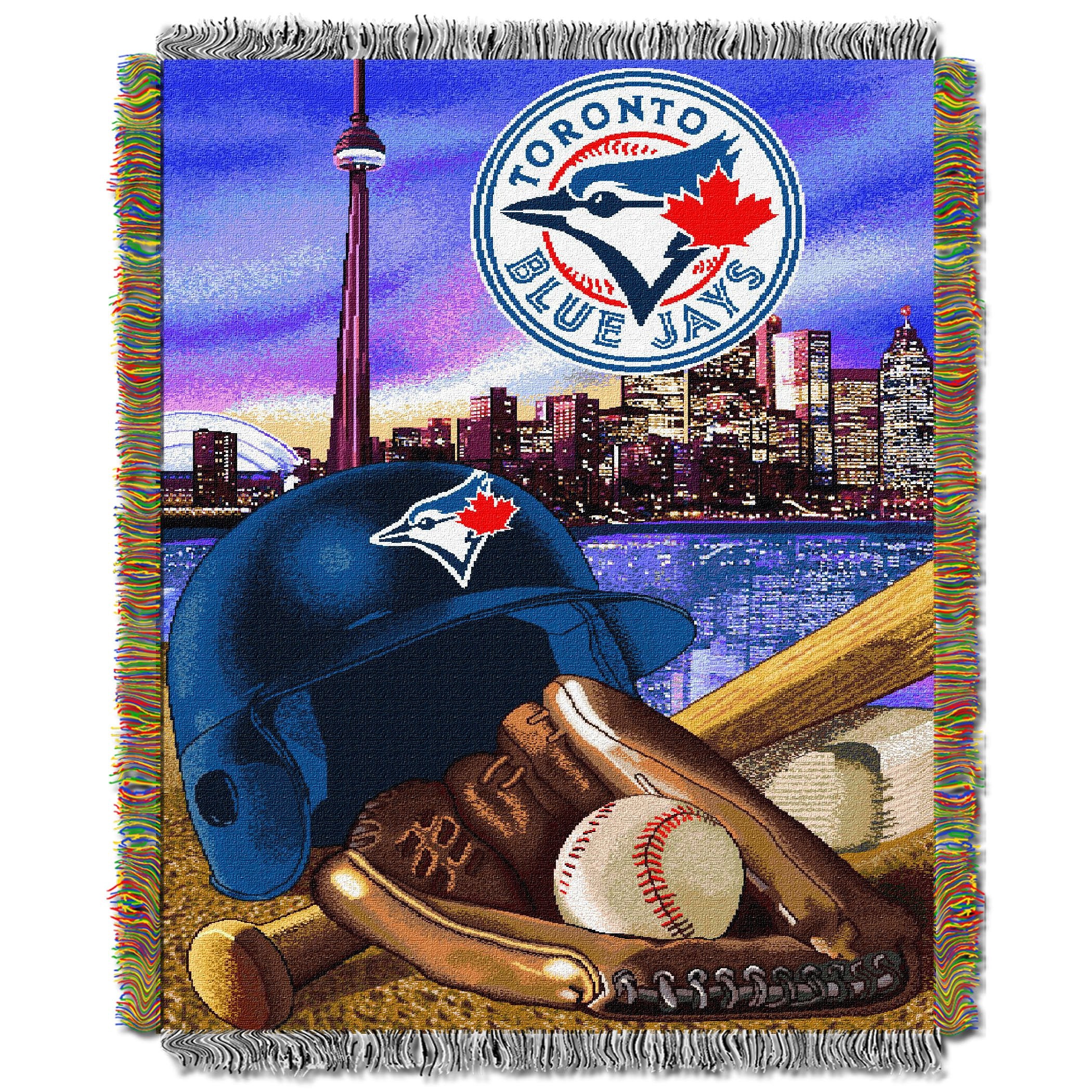 The Northwest Company Mlb Toronto Blue Jays Woven Tapestry Throw Blanket, 48'' X 60'', Home Field Advantage