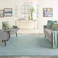 Nourison Positano Indoor-Outdoor Aqua 5' X 7' Area Rug, Easy Cleaning, Non Shedding, Bed Room, Living Room, Dining Room, Backyar