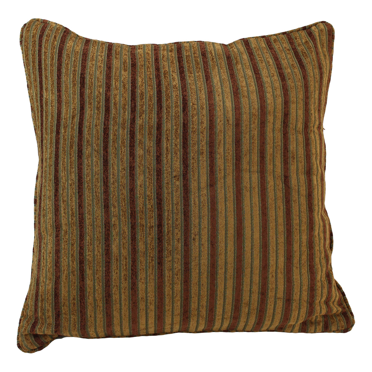 Blazing Needles Corded Square Jacquard Chenille Throw Pillow, 25&quot;, Autumn Stripes