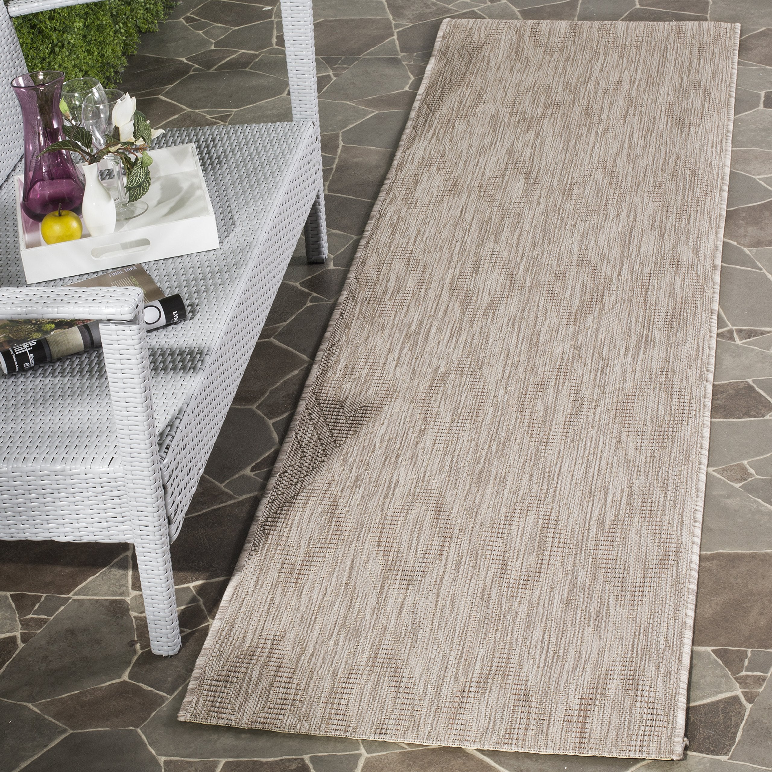 Safavieh Courtyard Collection 2'3' X 14' Beige/Beige Cy8522 Indoor/ Outdoor Patio Backyard Mudroom Runner Rug