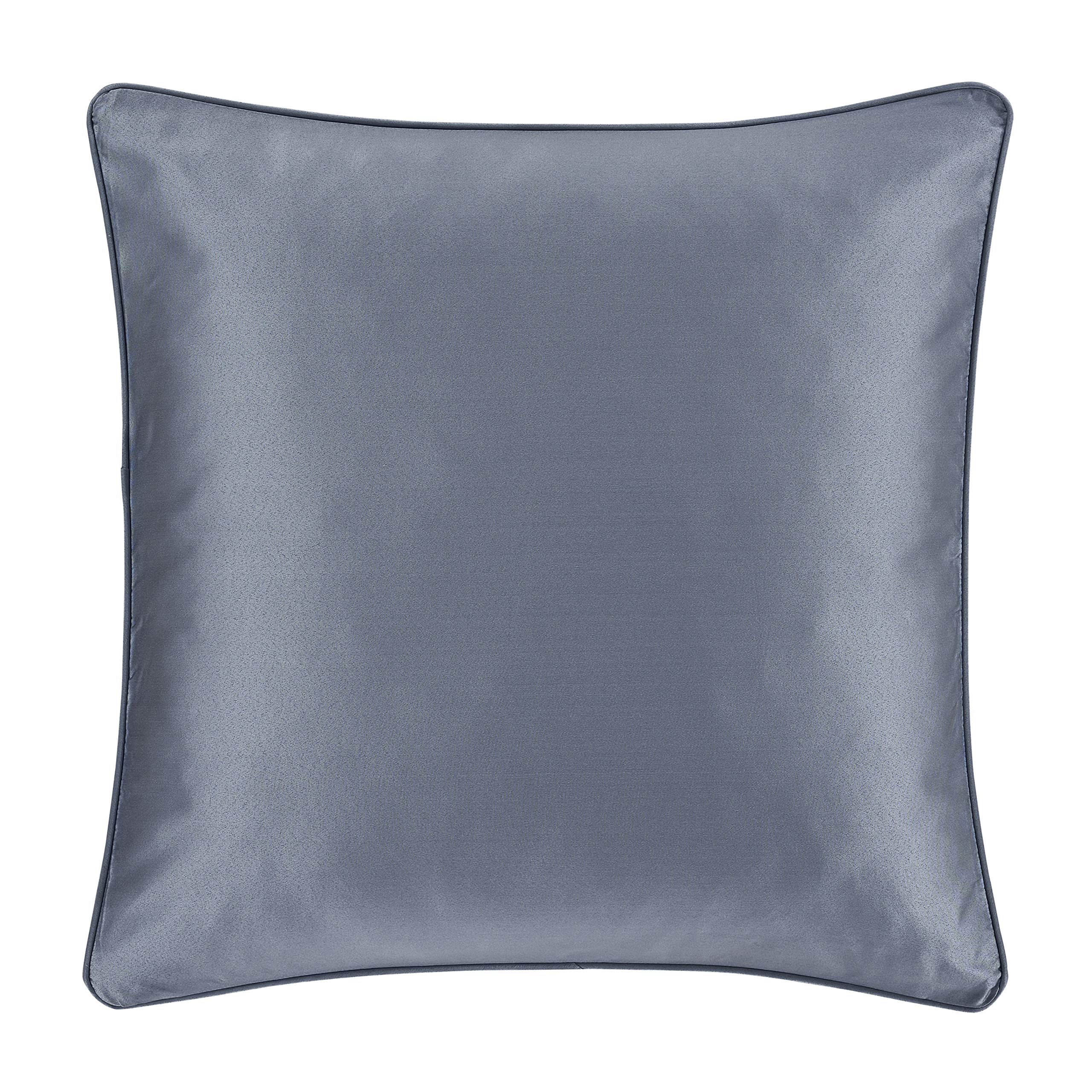 Five Queens Court Geraldine Plush Satin Euro Sham, Blue, 26X26