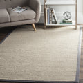 SAFAVIEH Natural Fiber Collection Accent Rug - 4 x 6, Marble & Dark Grey, Border Sisal Design, Easy Care, Ideal for High Traff