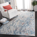 SAFAVIEH Tulum Collection Accent Rug - 4 x 6, Ivory & Dark Blue, Modern Abstract Design, Non-Shedding & Easy Care, Ideal for H