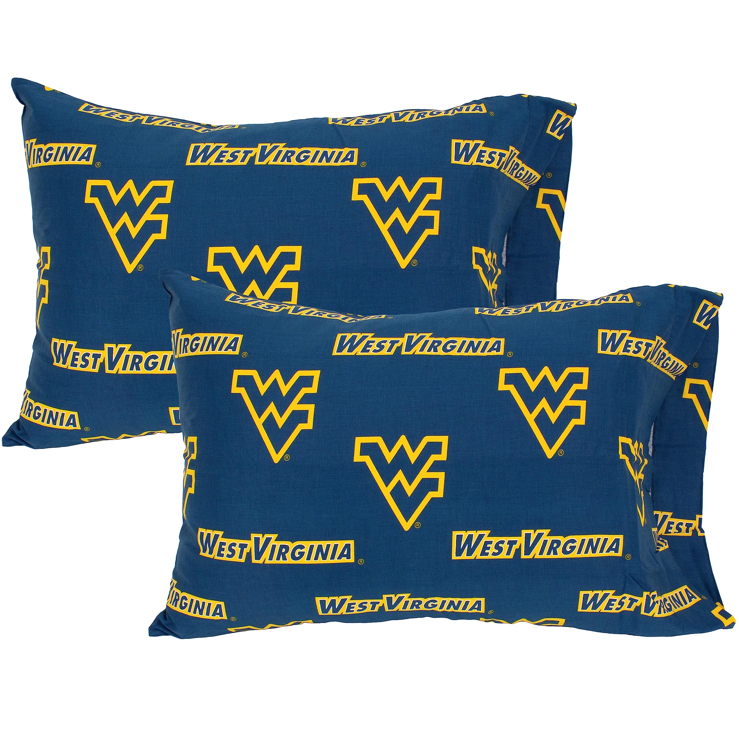 College Covers Everything Comfy West Virginia Mountaineers Pillowcase Pair, King, 20' X 40', Includes 2 King Pillowcases